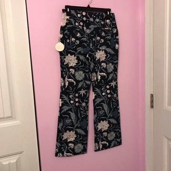 Spartina Women’s XS Maren kick flare Pull On Pants Hamilton Floral Paisley navy - Picture 6 of 6